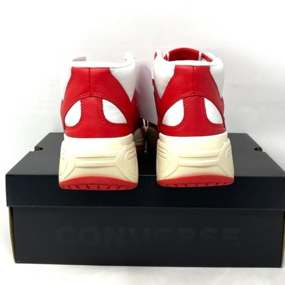 Converse Weapon CX Varsity Leather Shoes Women's Red White Mid Sneakers 172355C - Picture 8 of 11